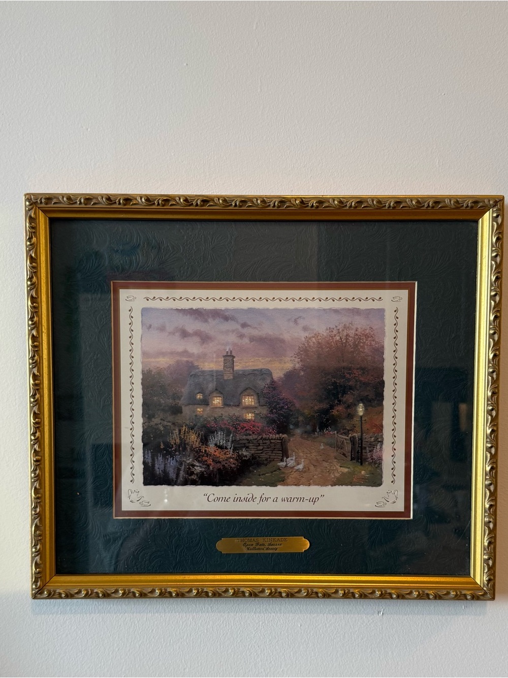 Vintage Thomas Kinkade Open Gate Sussex Framed Print 1998 COA